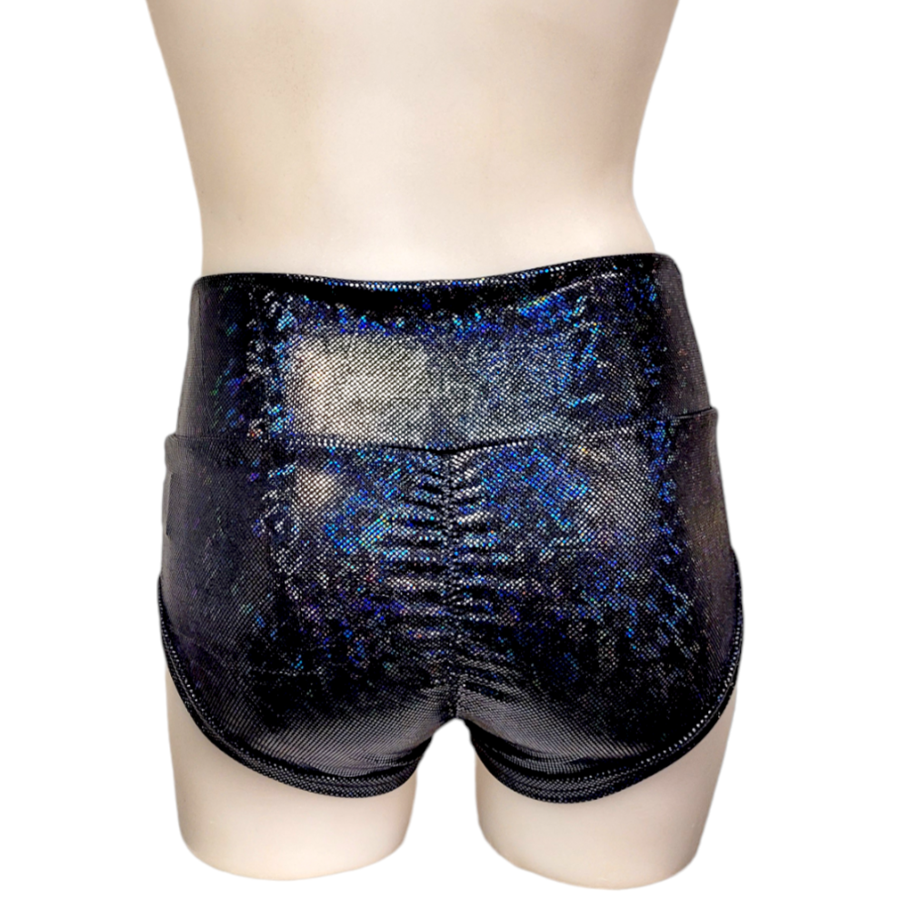 High Waisted Booty Short in Black Ice