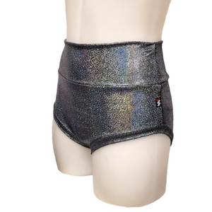 High Waisted Booty Short in Grey Disco