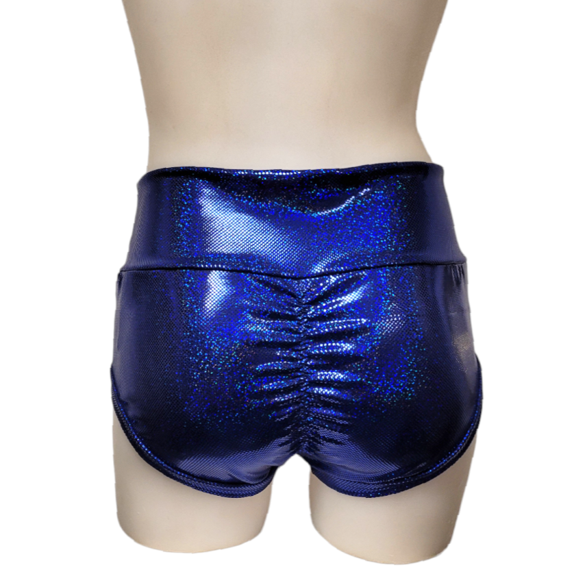High Waisted Booty Short in Royal Blue Dot