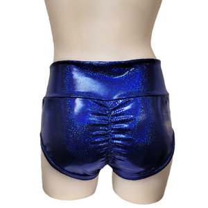 High Waisted Booty Short in Royal Blue Dot