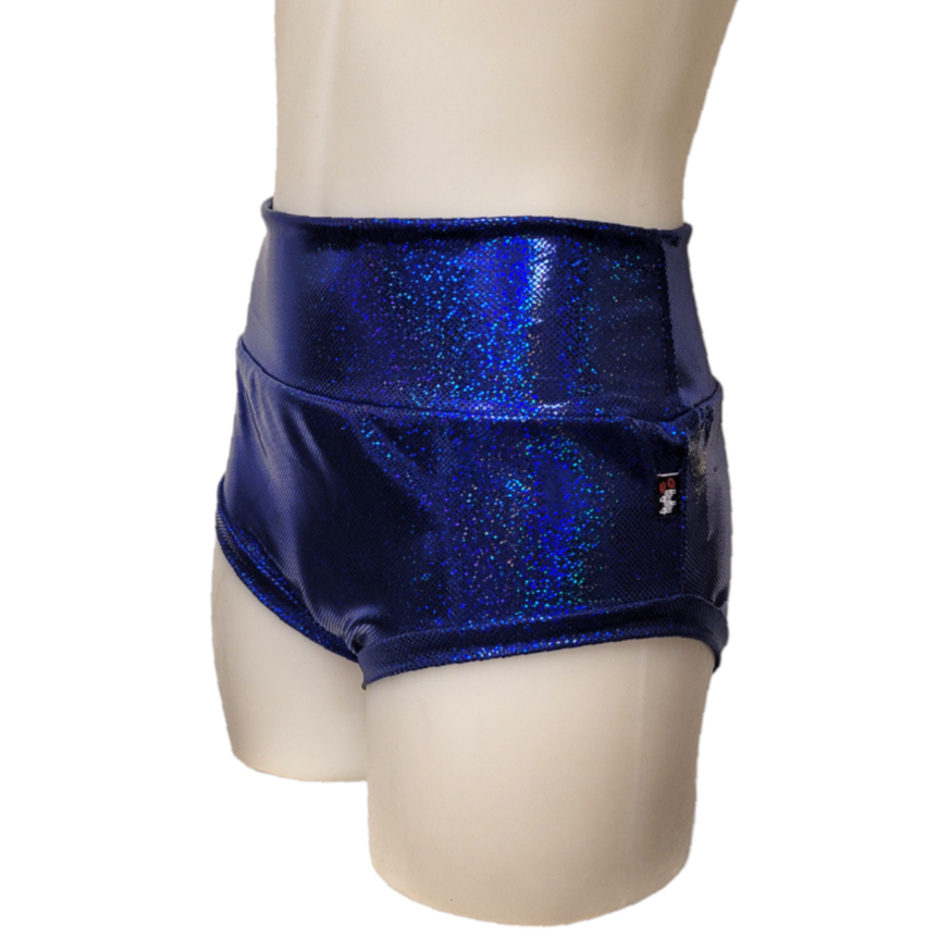 High Waisted Booty Short in Royal Blue Dot