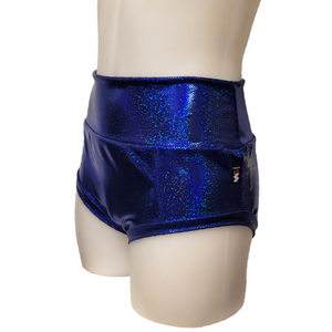 High Waisted Booty Short in Royal Blue Dot