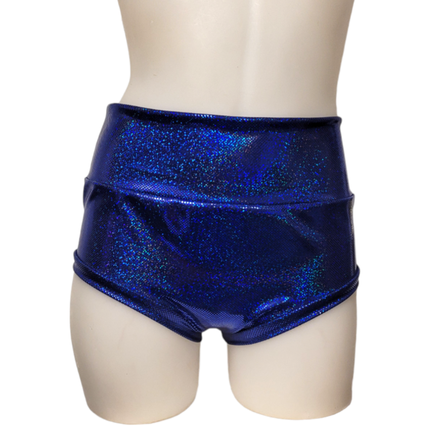 High Waisted Booty Short in Royal Blue Dot