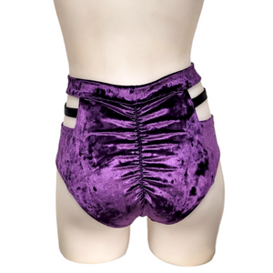 Monroe Short in Grape Crushed Velvet