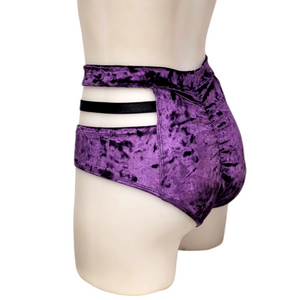 Monroe Short in Grape Crushed Velvet