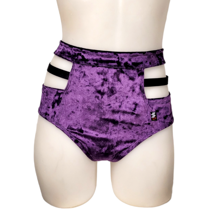 Monroe Short in Grape Crushed Velvet