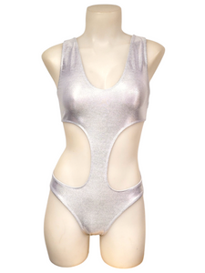 Jade Monokini in White Silver Mystique