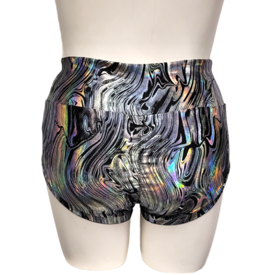 High Waisted Booty Short in Oil Slick
