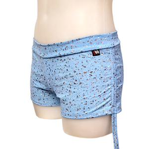 Side Tie/Scrunch Short in Blue Speckle