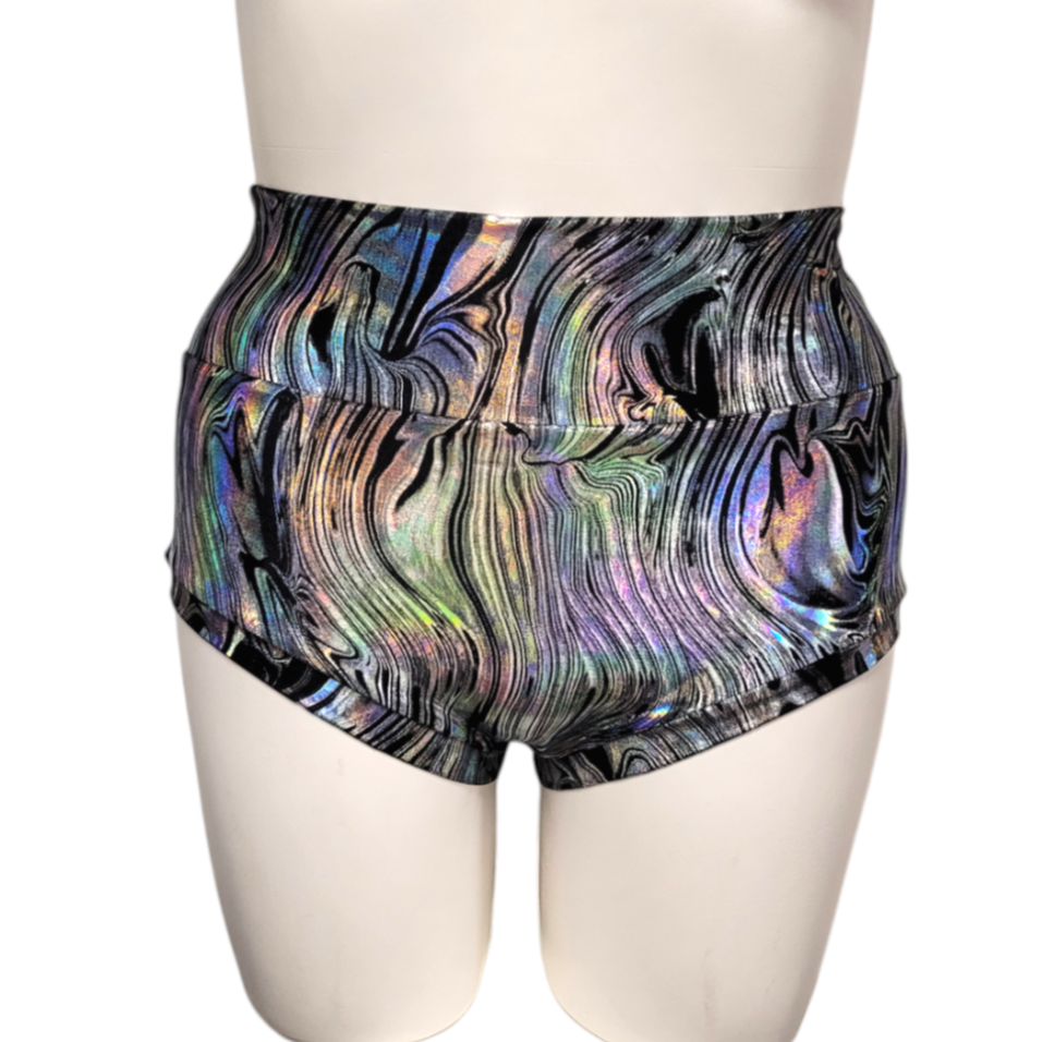 High Waisted Booty Short in Oil Slick