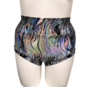 High Waisted Booty Short in Oil Slick