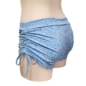 Side Tie/Scrunch Short in Blue Speckle