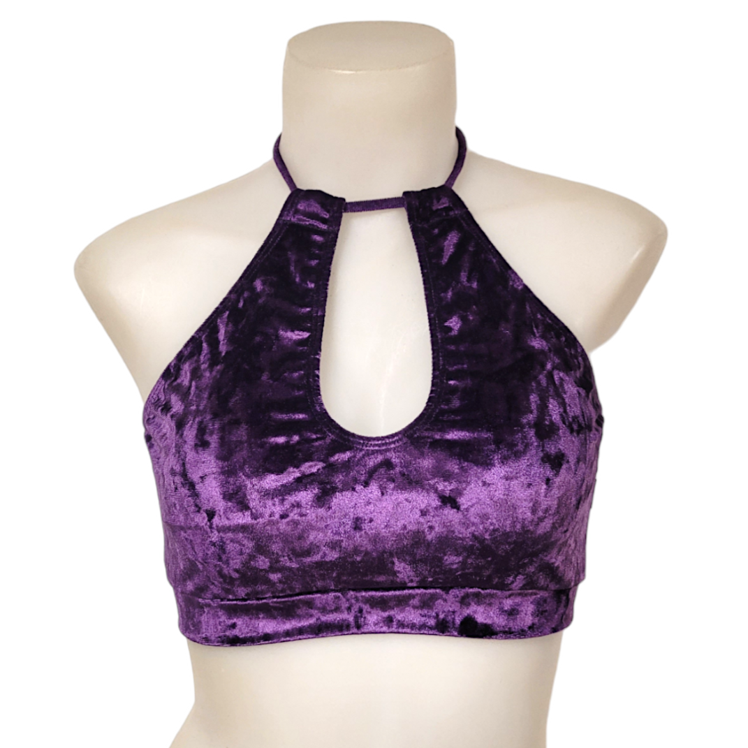 Layla Top in Grape Crushed Velvet