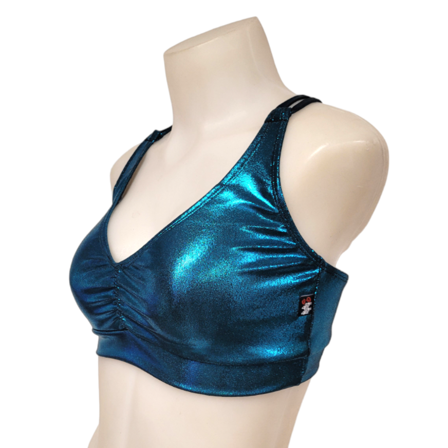 Monique Top in Black Teal Mystique
