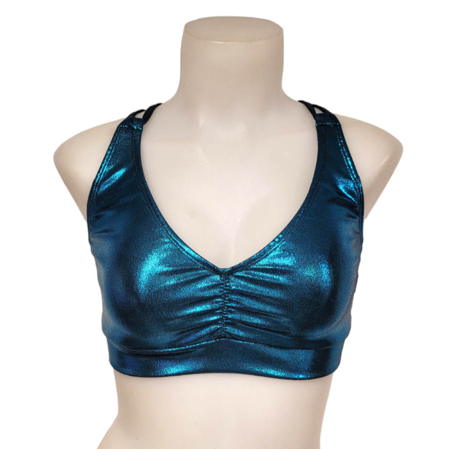 Monique Top in Black Teal Mystique