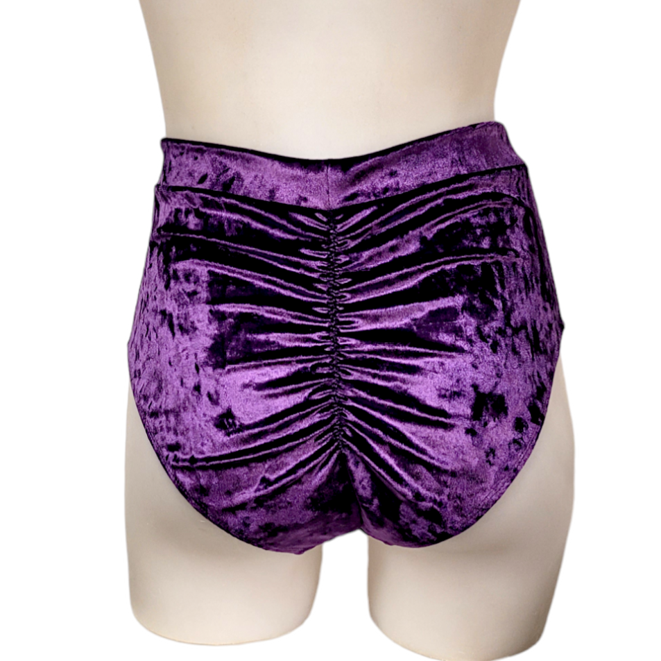 Sky High Sexy Short in Grape Crushed Velvet