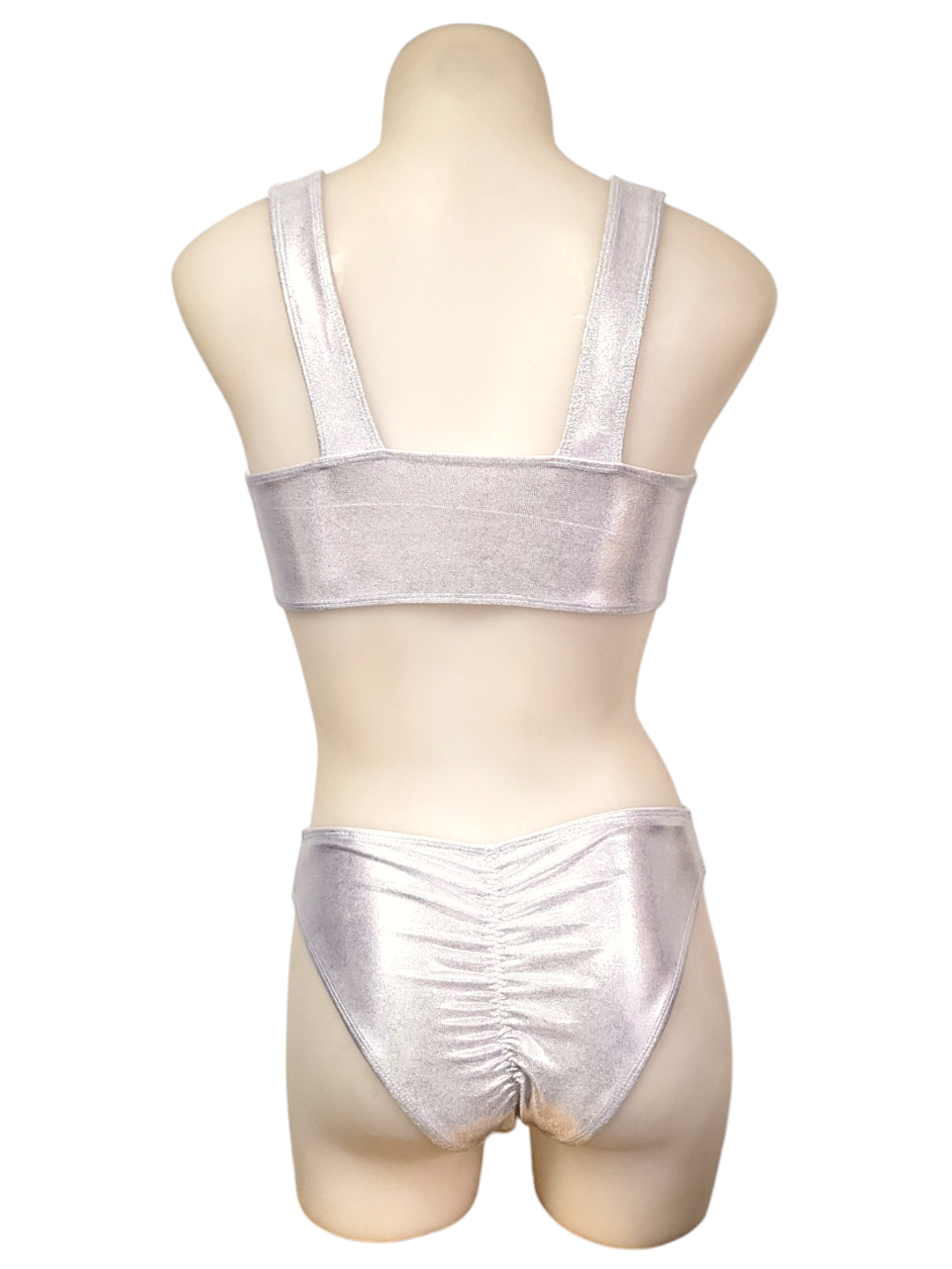 Jade Monokini in White Silver Mystique
