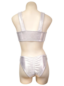 Jade Monokini in White Silver Mystique