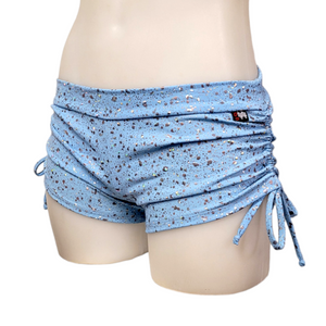 Side Tie/Scrunch Short in Blue Speckle