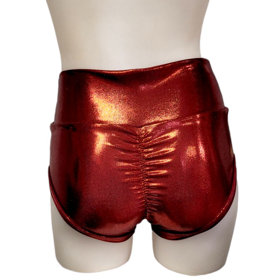 High Waisted Booty Short in Burgundy Mystique