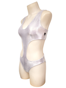 Jade Monokini in White Silver Mystique