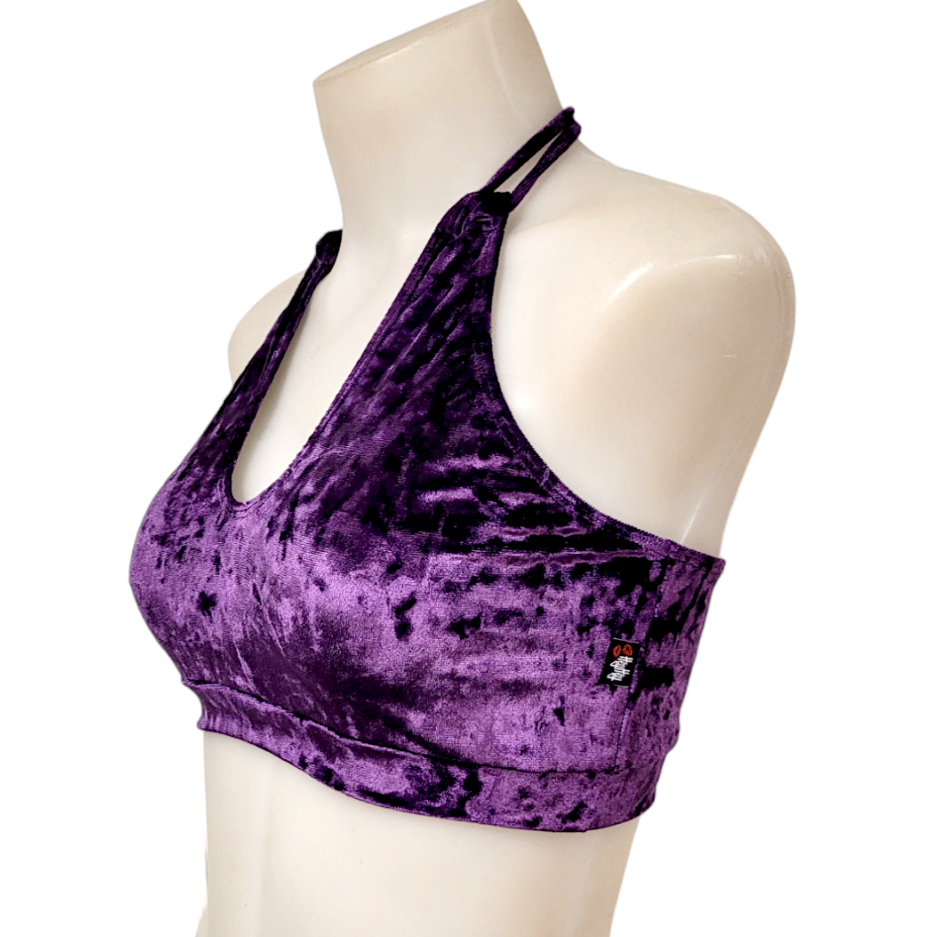 Layla Top in Grape Crushed Velvet