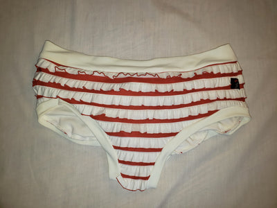 Booty Short- Red and White Ruffle