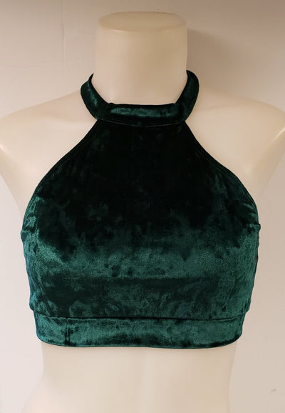 Halter Top- Emerald Crushed Velvet