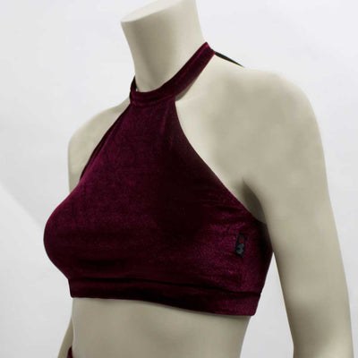 Halter Top- Burgundy Velvet