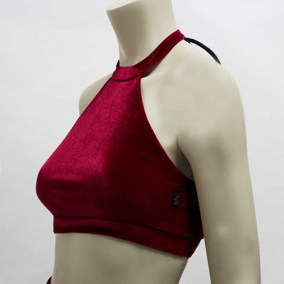 Halter Top- Cherry Red Velvet