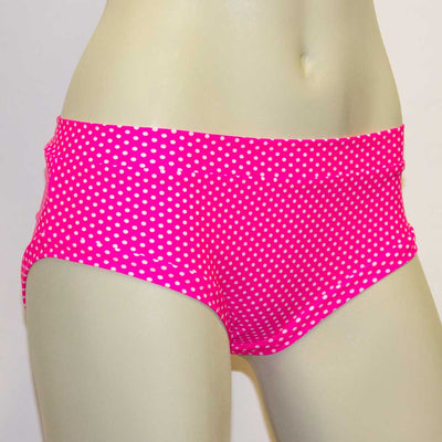 Booty Short- Hot Pink with White Polka Dots