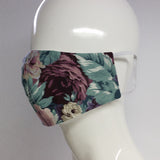Mask- Green and Burgundy Floral