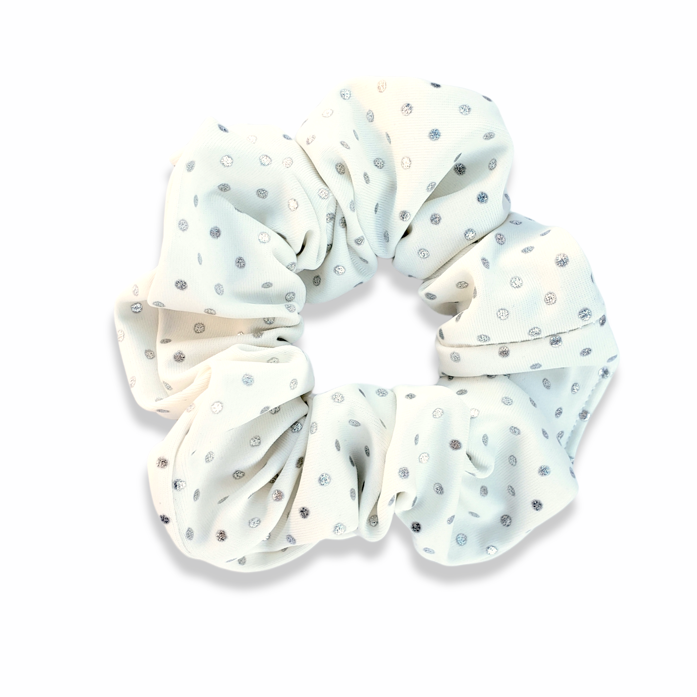 Scrunchie in Silver Shimmer Dot