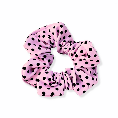 Scrunchie - Pink and Black Dot