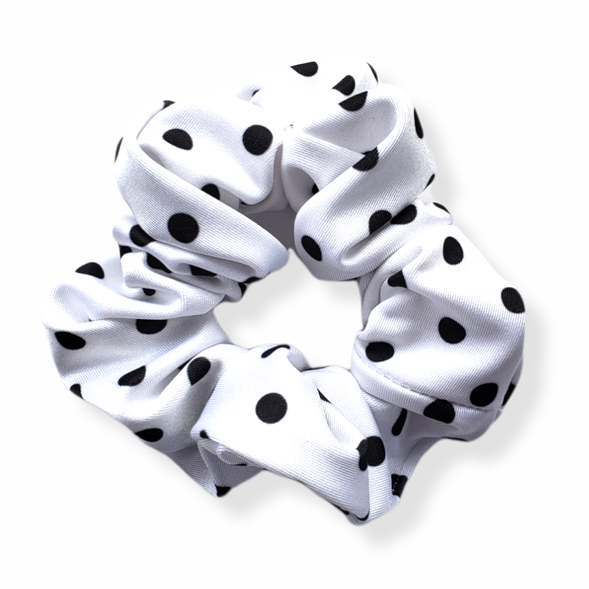 Scrunchie in White Dot