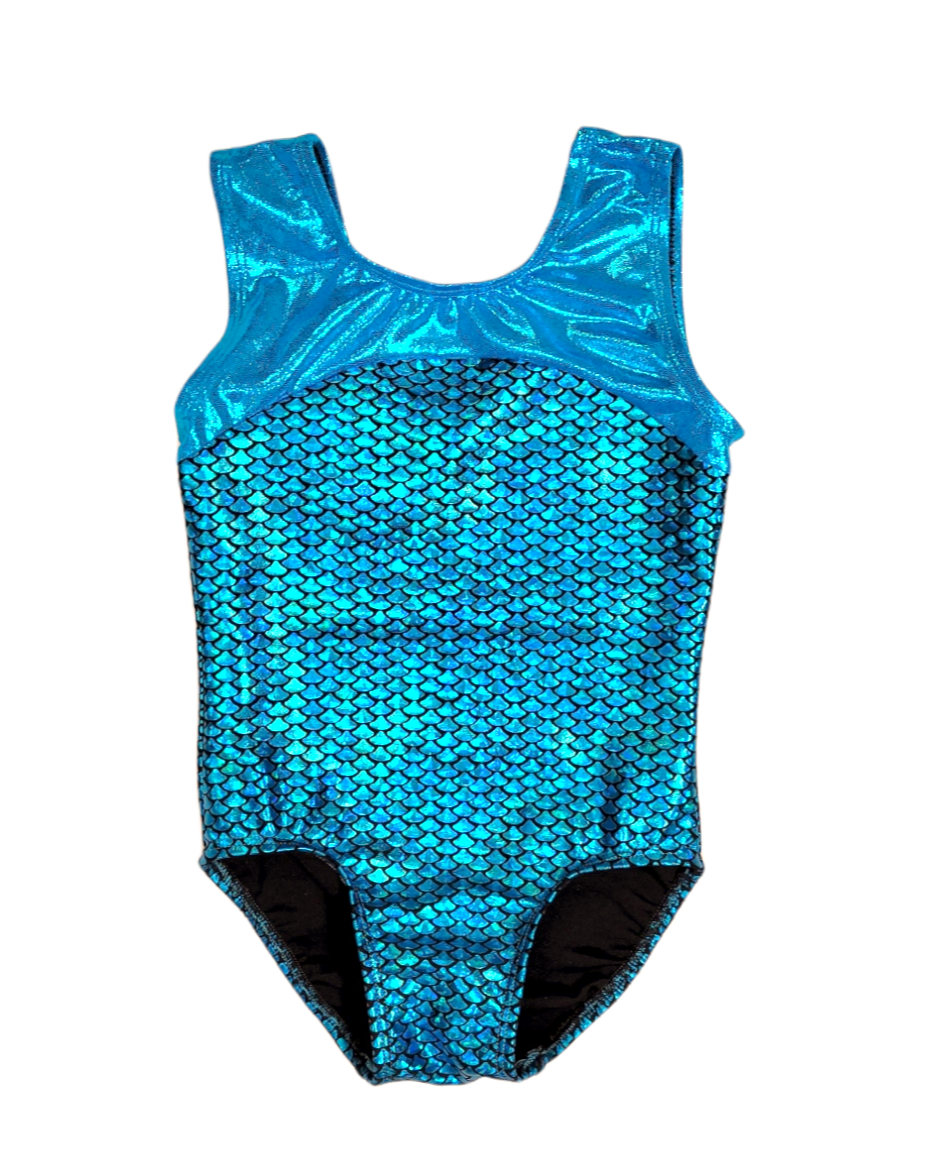 Leotard in Turquoise Mermaid