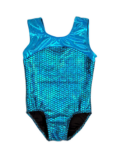 Leotard in Turquoise Mermaid