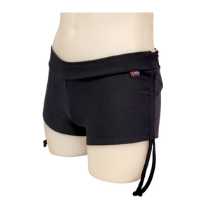 Side Tie/Scrunch Short in Black Supplex