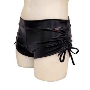 Side Tie/Scrunch Short in Black Mystique
