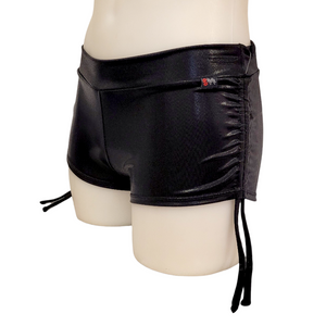 Side Tie/Scrunch Short in Black Mystique
