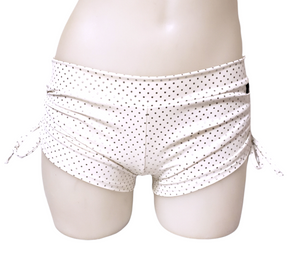 Side Tie/Scrunch Short in Silver Shimmer Dot