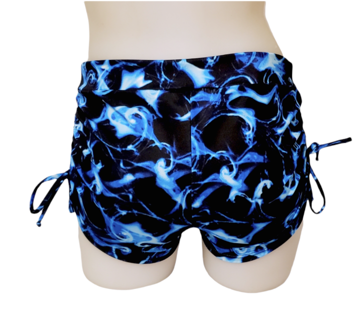 Side Tie/Scrunch Short in Blue Smoke