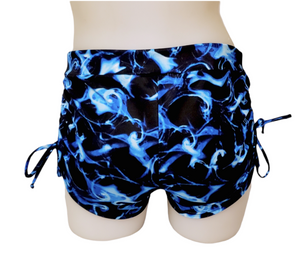 Side Tie/Scrunch Short in Blue Smoke