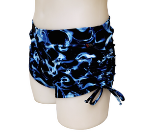 Side Tie/Scrunch Short in Blue Smoke