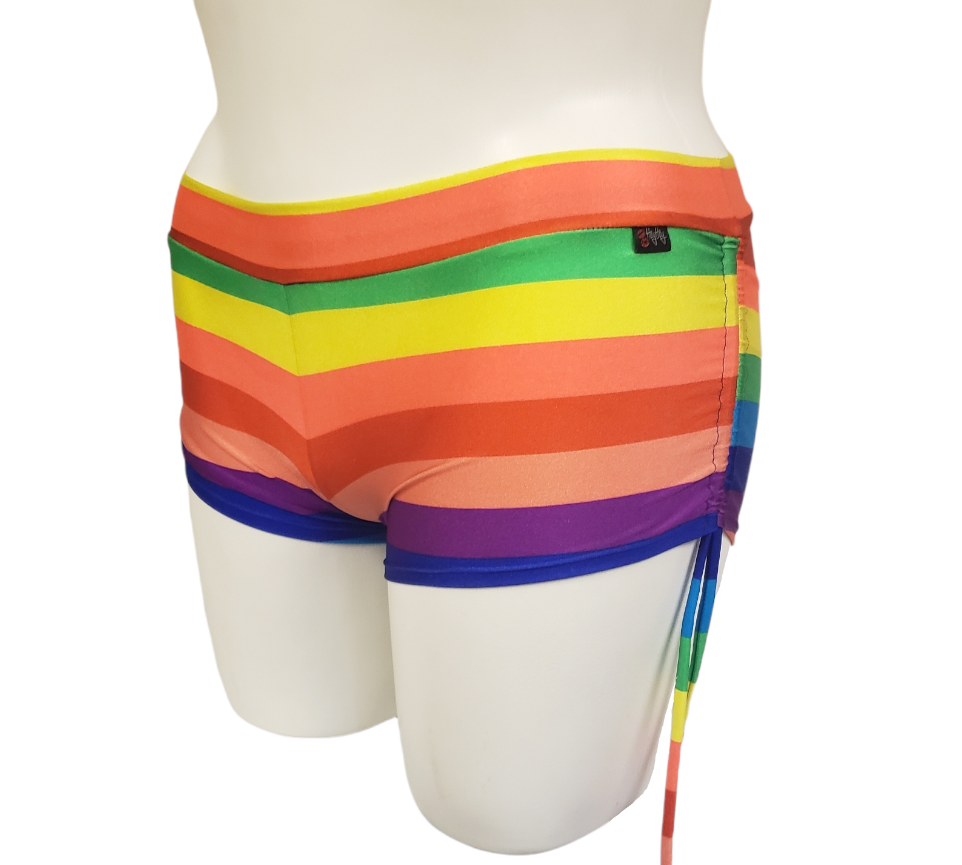 Side Tie/Scrunch Short in Rainbow