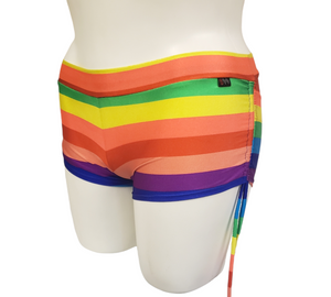 Side Tie/Scrunch Short in Rainbow