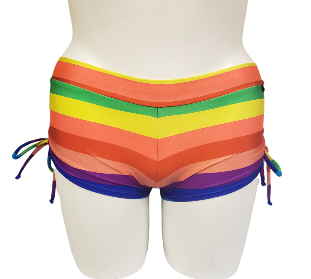 Side Tie/Scrunch Short in Rainbow