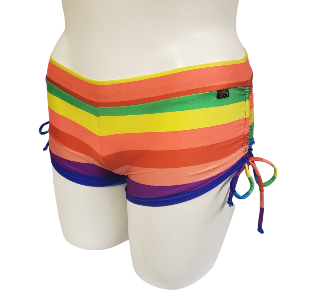 Side Tie/Scrunch Short in Rainbow