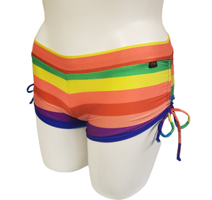 Side Tie/Scrunch Short in Rainbow
