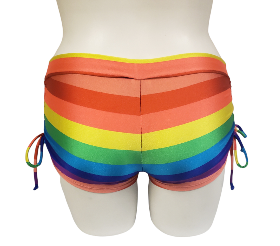 Side Tie/Scrunch Short in Rainbow